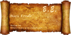 Buzi Ernő névjegykártya